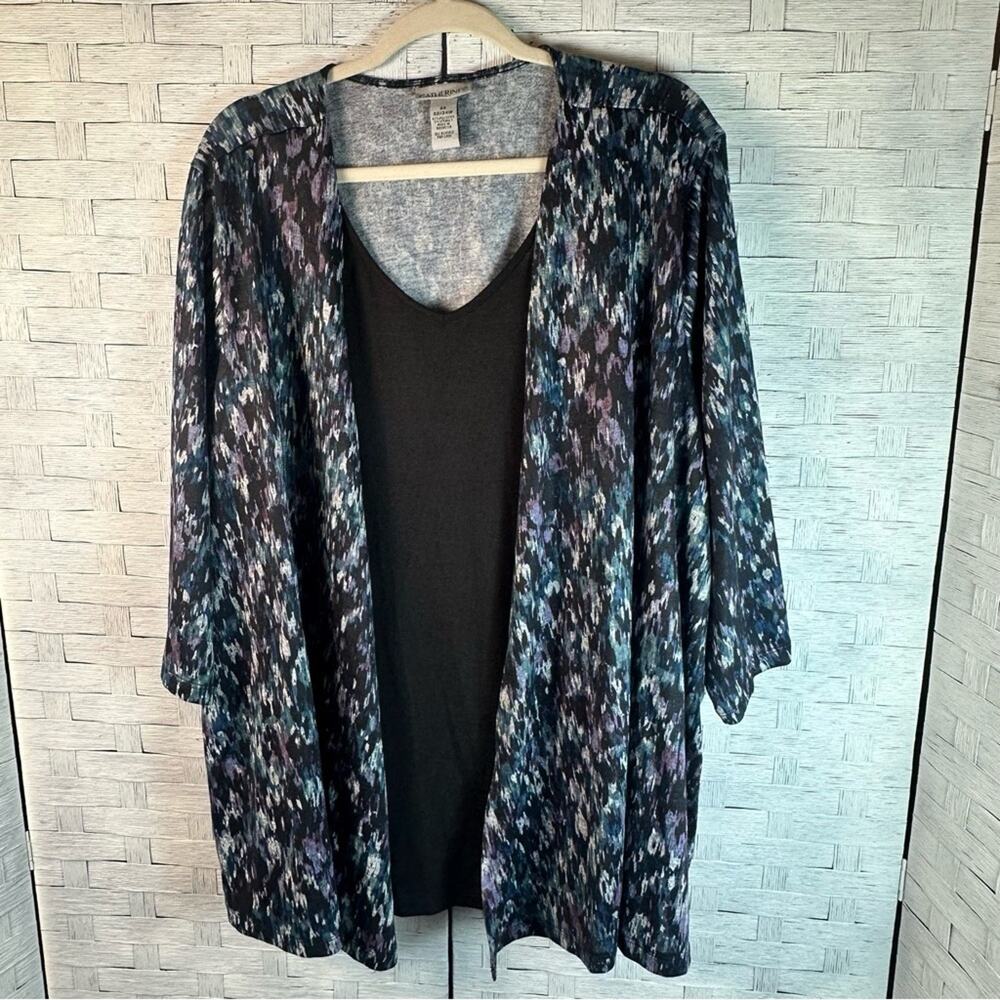 CATHERINES built in two piece tunic blouse feminine‎ coastal grandma plus size